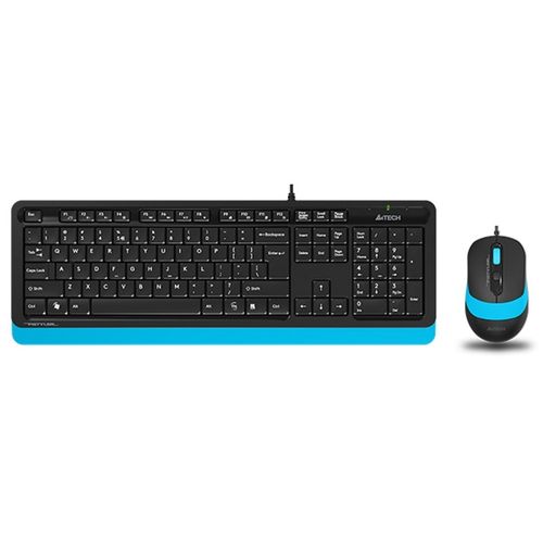 A4 TECH F1010 FSTYLER USB US plava tastatura + USB plavi miš slika 1