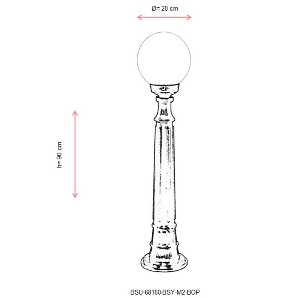 BSU-68160-BSY-M2-BOP Crna i Bijela Spoljna Podna Lampa slika 3