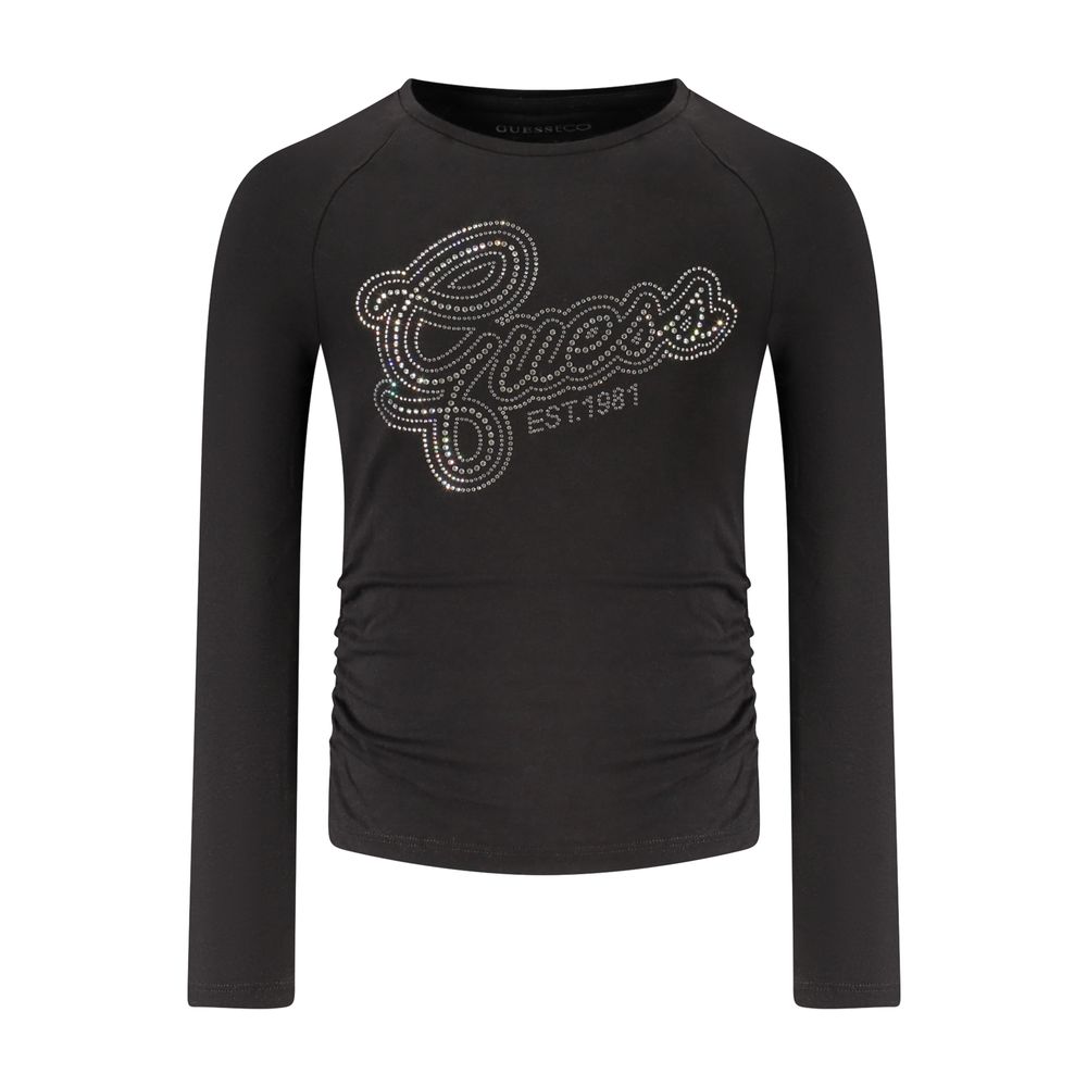 Guess Jeans majica dugih rukava za djevojčice, crna slika 1