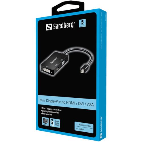 Adapter Sandberg Mini DisplayPort - HDMI/DVI/VGA 509-12 slika 2