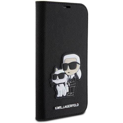 Maska Karl Lagerfeld Saffiano BP Nft Karl&amp;Choupette za iPhone 15 Pro 6.1 crna(KLBKP15LSANKCPK) slika 1