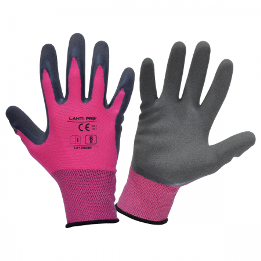 RUKAVICE LATEX CRNO-ROZA "9" L  L212009K slika 1