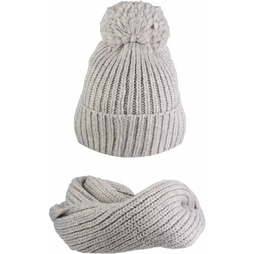 Ugg chunky rib knit beanie pom set 21883-lgry slika 2