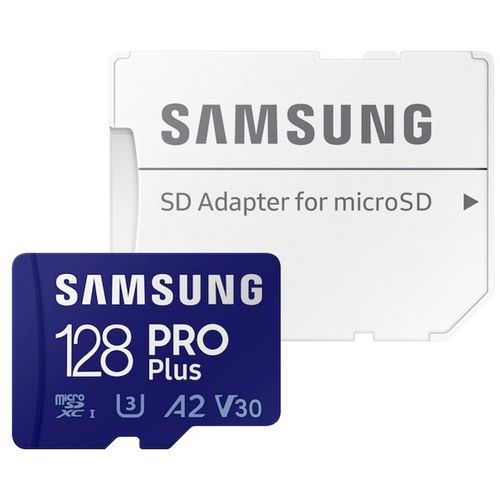 SAMSUNG PRO PLUS MicroSDXC 128GB U3 Blue + SD Adapter MB-MD128KA slika 1