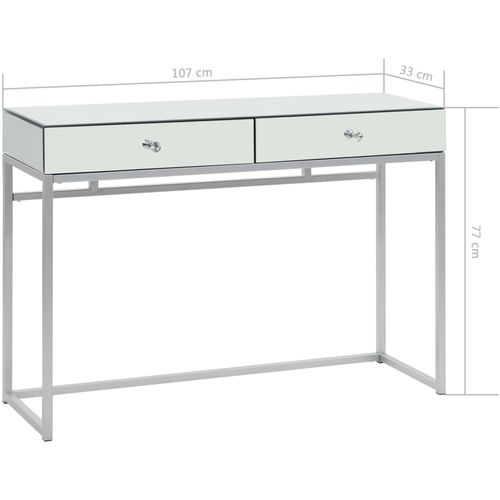 Zrcalni konzolni stol od čelika i stakla 107 x 33 x 77 cm slika 8