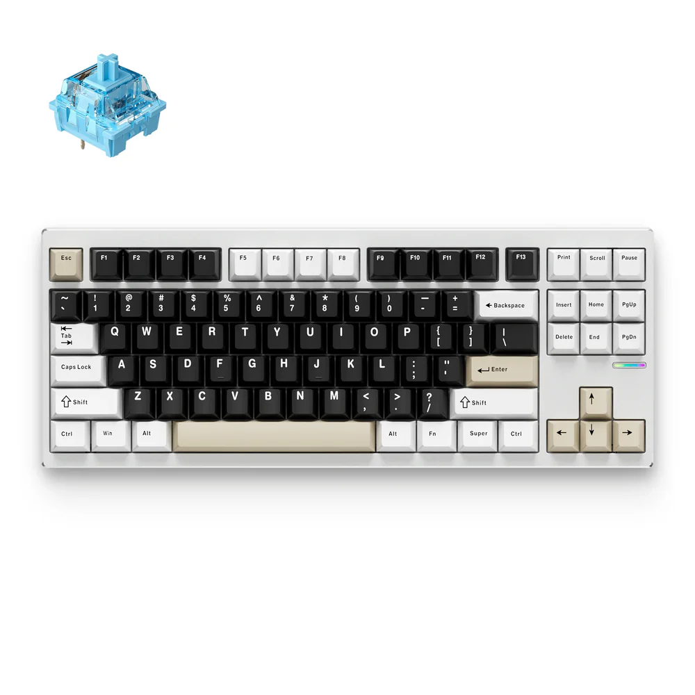MCHOSE GX87S Aluminum Custom Mechanical Keyboard, Milky brown, HR znakovi slika 1