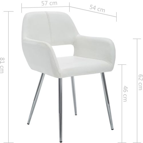 Blagovaonske stolice od umjetne kože 6 kom bijele slika 45