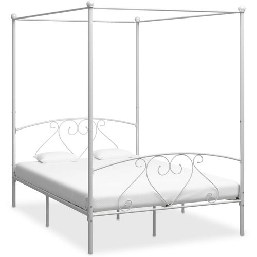 Okvir za krevet s nadstrešnicom bijeli metalni 160 x 200 cm slika 15