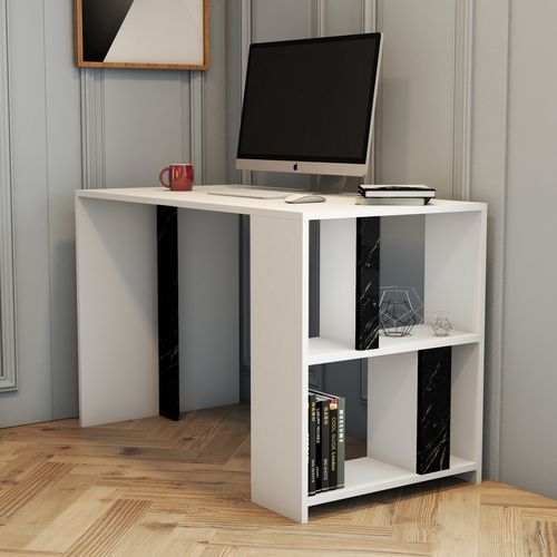 Lima - White, Black Marble White
Black Study Desk slika 1