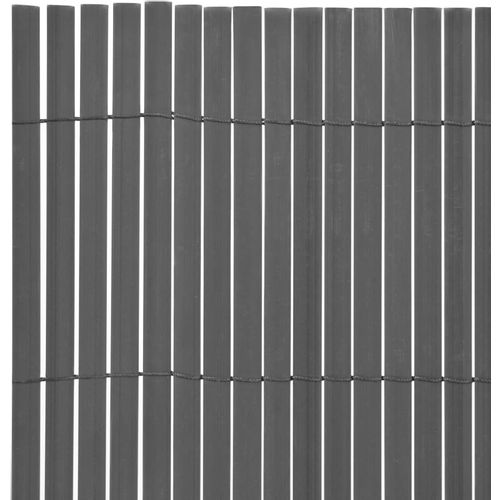 Dvostrana vrtna ograda PVC 90 x 500 cm siva slika 3