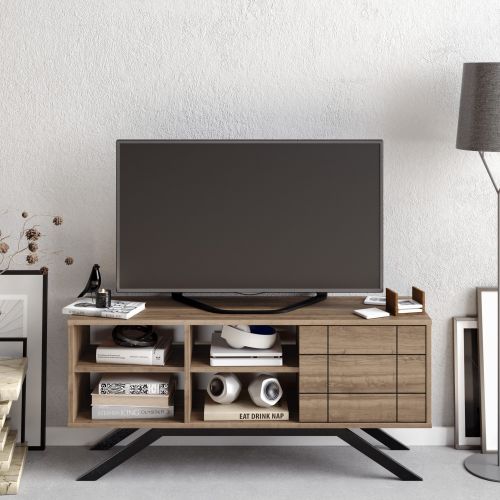 Woody Fashion Stalak za televizor, North - Black, Walnut slika 2