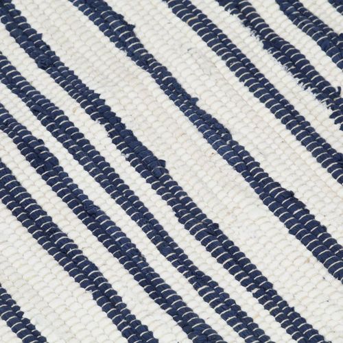Ručno tkani tepih Chindi od pamuka 160 x 230 cm plavo-bijeli slika 11