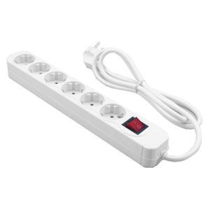 MediaRange produžni kabel s 6 mjesta i prekidačem, 1,4 m, bijeli , MRCS206