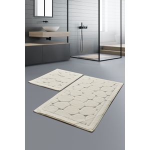 Parma - Ecru Multicolor Bathmat Set (2 Pieces)