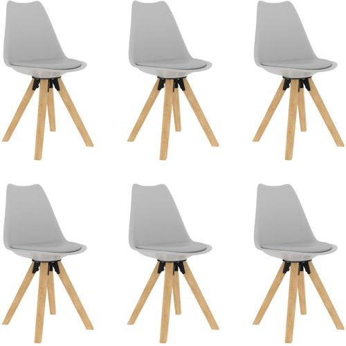 Blagovaonske stolice od PP-a i masivne bukovine 6 kom sive slika 10