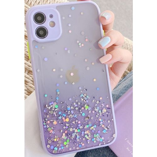 MCTK6-IPHONE XS Max * Furtrola 3D Sparkling star silicone Purple (89) slika 1