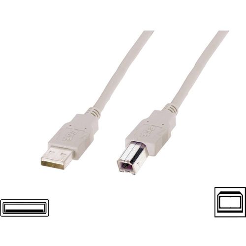 Digitus USB kabel USB 2.0 USB-A utikač, USB-B utikač 3.00 m bež boja  AK-300102-030-E slika 1