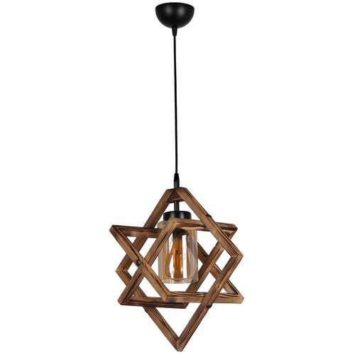 Berlin Ahşap Tekli Sarkıt Yanık Brown Chandelier slika 2