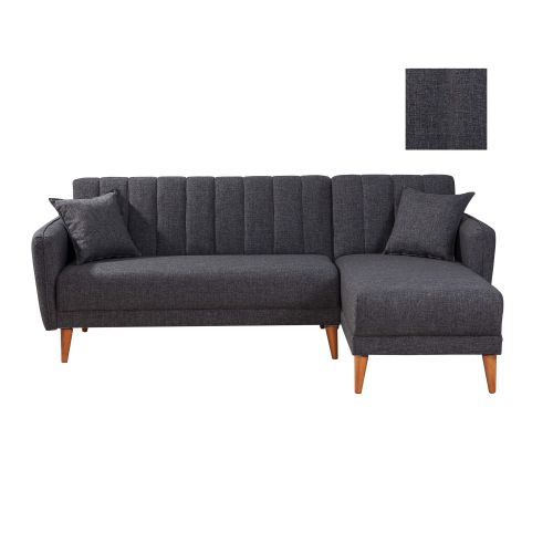 Aqua Coner Right - Tamnosiva kutna sofa na razvlačenje slika 6