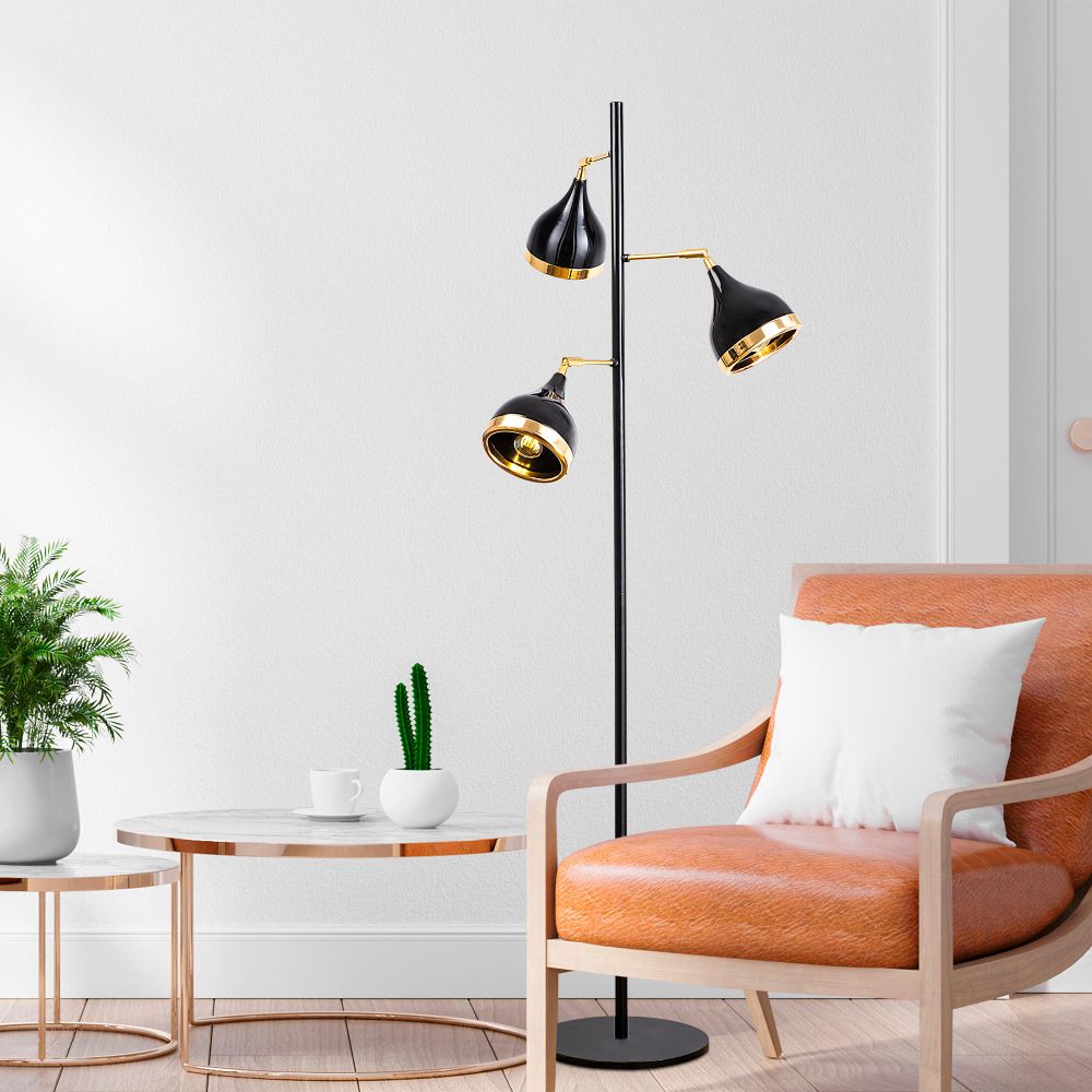 Stojeća Lampa Yıldo - 7022 Crno-Zlatna slika 2