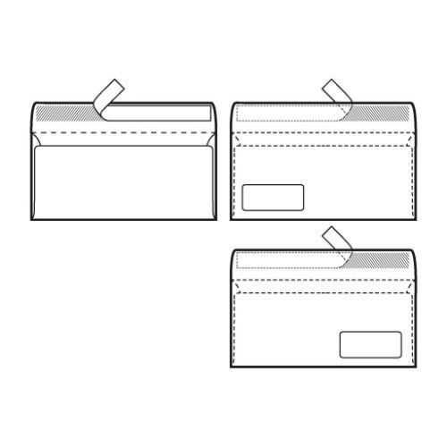 Kuverte 110x230 mm ABT PL strip, bijela slika 1