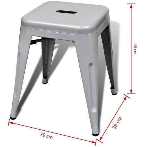 Složivi stolci 2 kom sivi metalni slika 2