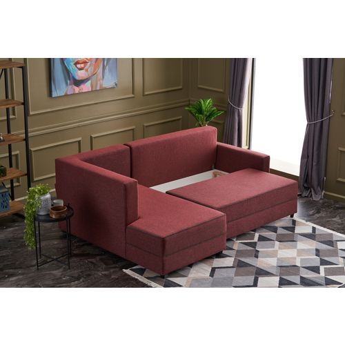 Atelier Del Sofa Kutna garnitura na razvlačenje, Bordo crvena, Ece Left - Claret Red slika 3