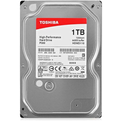 TOSHIBA 1TB 3.5 inča SATA III 64MB 7.200rpm HDWD110UZSVA P300 series hard disk slika 1