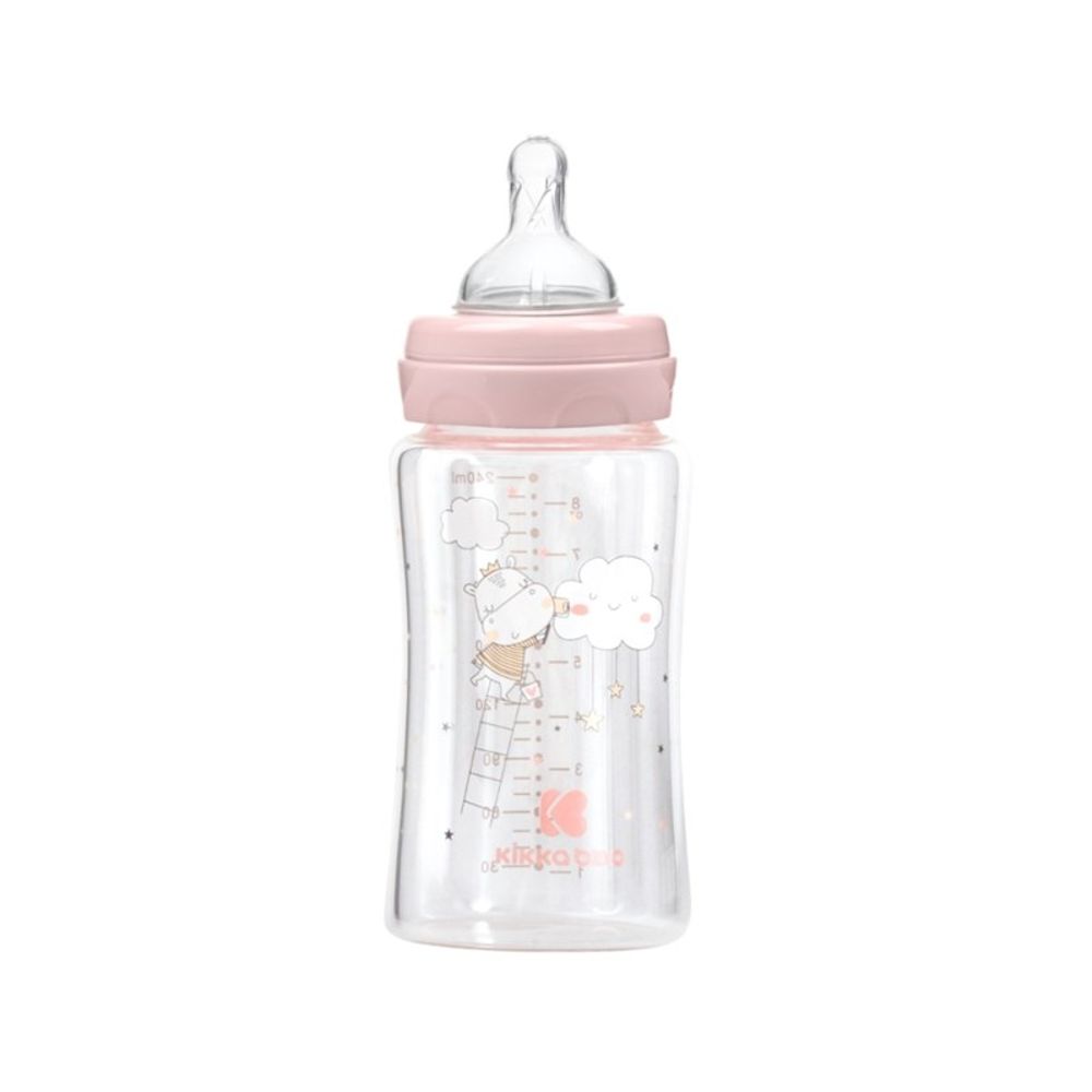 Kikka Boo Staklena flašica Hippo Dreams 240ml 3m+ Pink slika 2