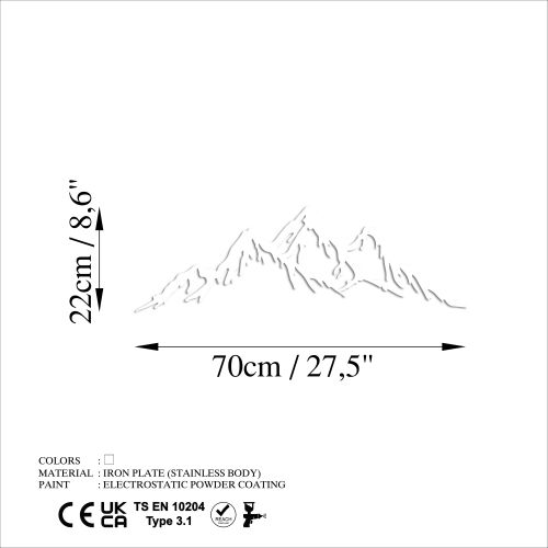 Wallity Metalna zidna dekoracija, Mountain - 6 slika 6