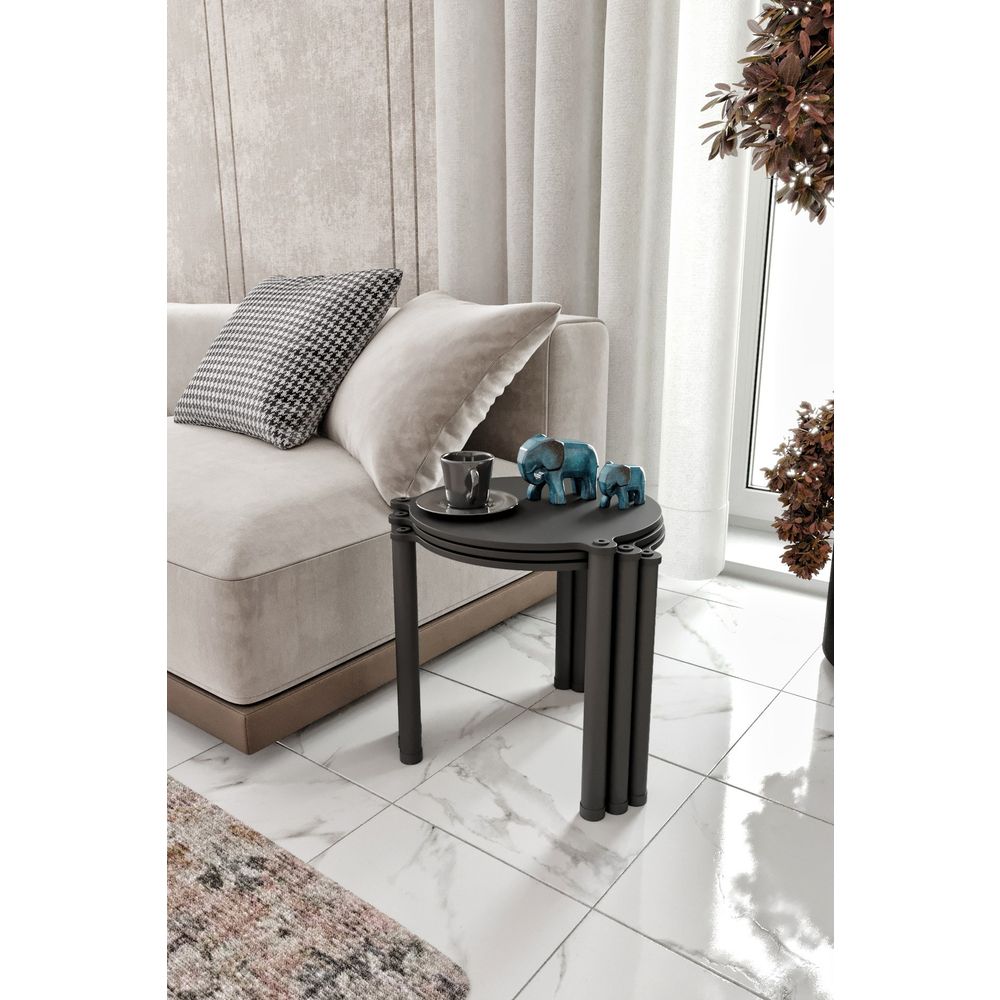Lavia 3 - Crni Nesting Sto (3 Komada) slika 1