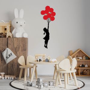 Banksy - 11 Crno-Crveni Dekorativni Metalni Zidni Ukras