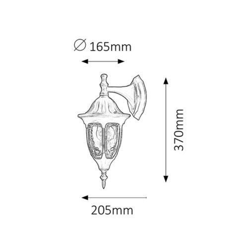 Rabalux Milano spoljna zidna lampa E27 60W crnaIP43 Spoljna rasveta slika 2