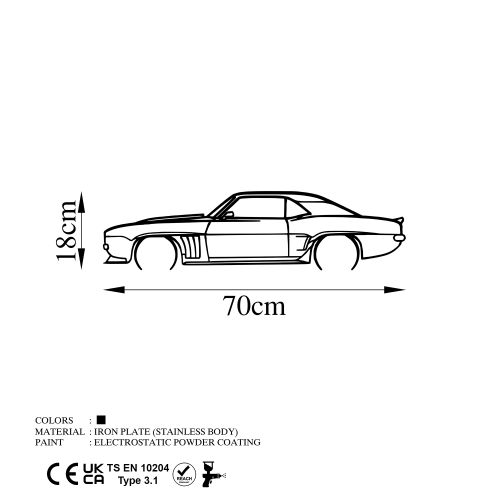 Wallity Metalna zidna dekoracija, Chevrolet Camaro Silhouette slika 5