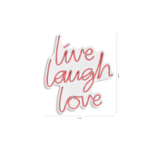 Wallity Ukrasna plastična LED rasvjeta, Live Laugh Love - Pink slika 8