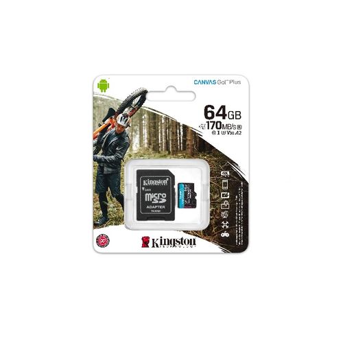 Memorije kartice KINGSTON SDCG3 64GB microSDXC 64GB Class10 U3 170MB s-90MB s+adapter slika 1