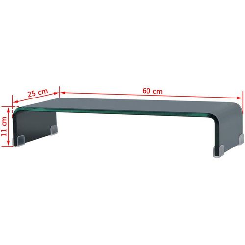 Stalak za TV/Monitor Staklo Crni 60x25x11 cm slika 2