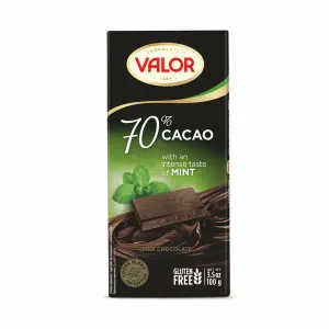 Valor čokolada Dark  70% menta Premium 100 g