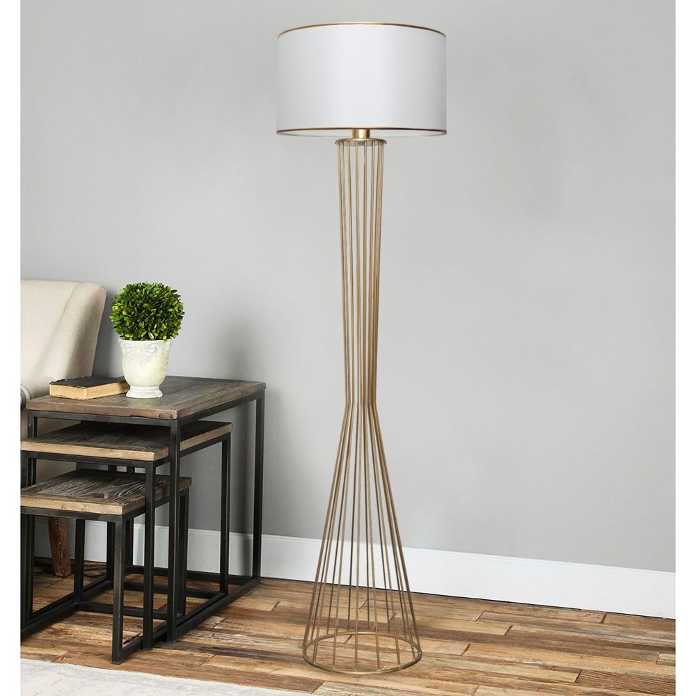 Podna lampa AYD-3077, kombijancija boja bijela i zlatna slika 1
