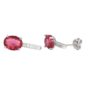 J&B Jewellery 925 Srebrne minđuše na šrafić 00025-Red