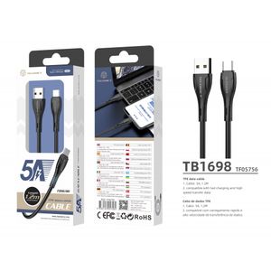 Techancy USB A- Type-C kabel 5A 120 cm - crna