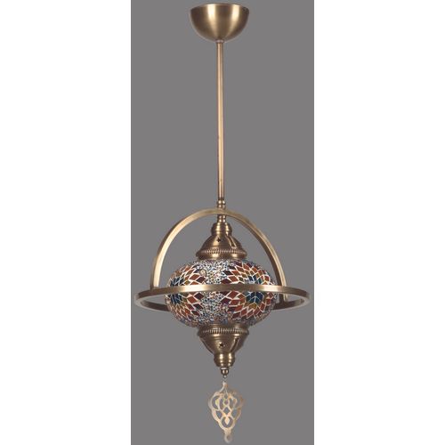 Yeni Macellan Tekli Mozaik Camlı Multicolor Chandelier slika 2