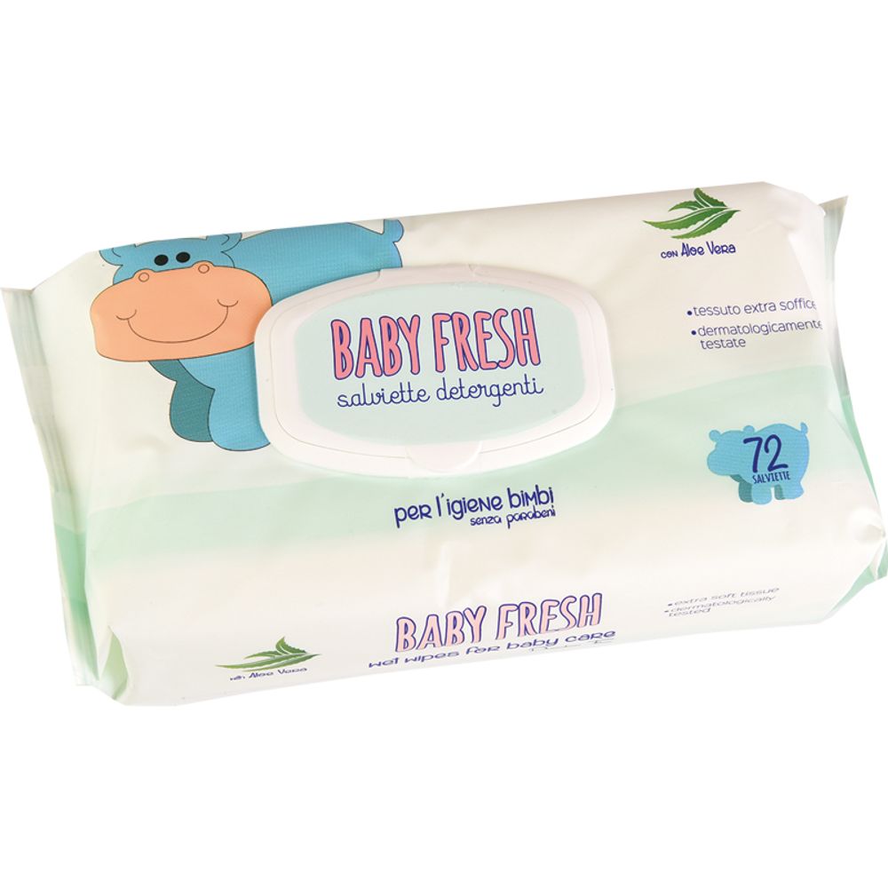 Baby Fresh vlažne maramice za bebe Aloe pop-up 72 kom slika 1