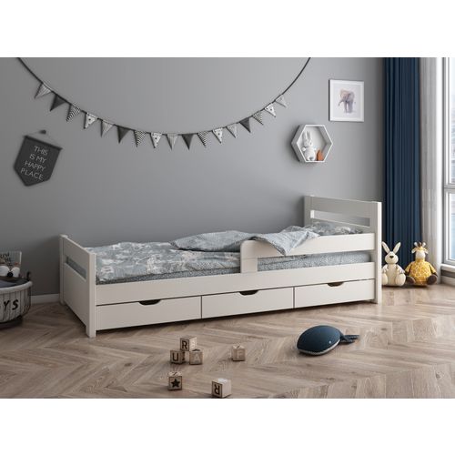 Drveni dječji krevet Timmo s tri ladice - 200*90cm - bijeli slika 4