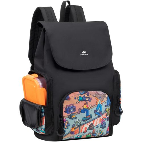 Ruksak RivaCase Agora 5425 black Urban Print backpack "Skaters", 15L slika 12