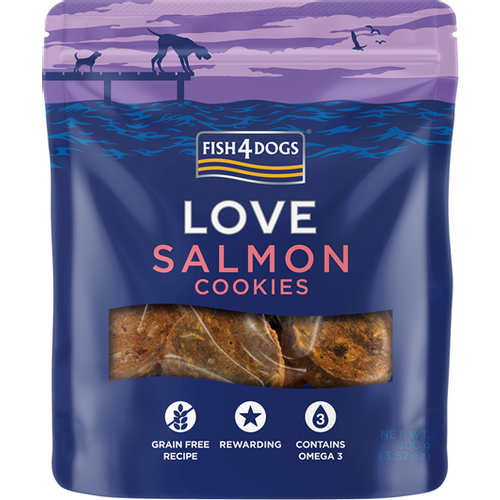 Fish4Dogs Love Salmon Cookies 100 g slika 1