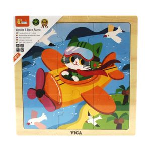 Viga Drvene puzzle avion, 9kom