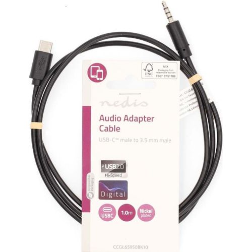 CCGL65950BK10 Adapterski kabl sa USB-om do 3,5 mm muški Nedis slika 1