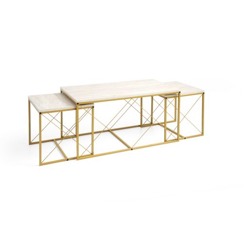 Defne - Gold, Marble Gold
Marble Coffee Table Set slika 6