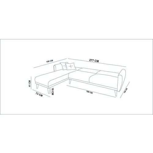 Atelier Del Sofa Kutna garnitura, Aria Corner - Grey slika 11